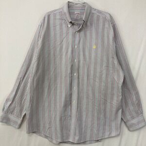 Brooks Brothers 346 Shirt XL Multi Stripe Supima Cotton Non-Iron Button Down
